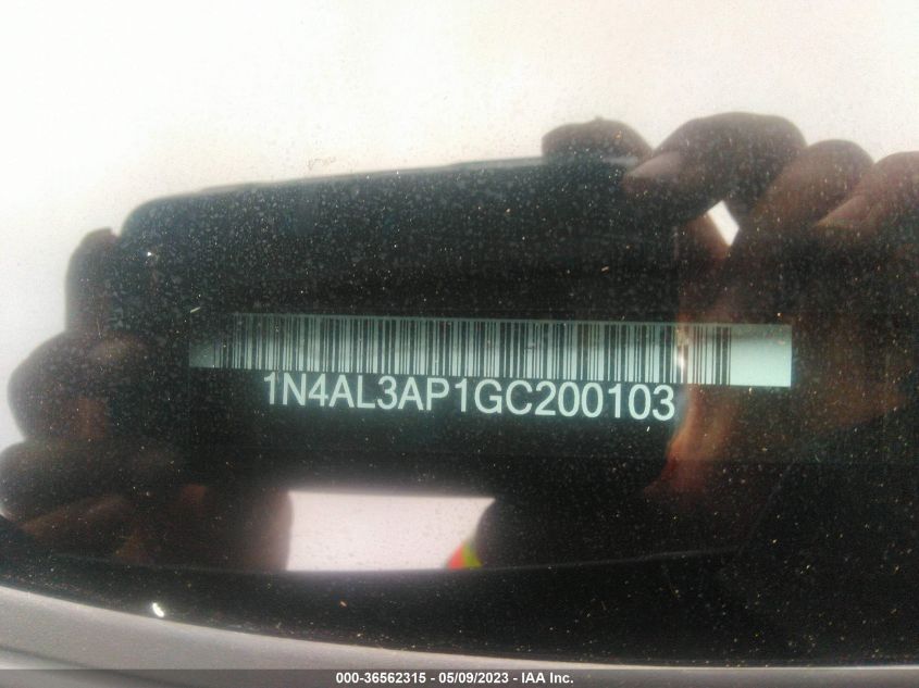 2016 NISSAN ALTIMA 2.5 S - 1N4AL3AP1GC200103