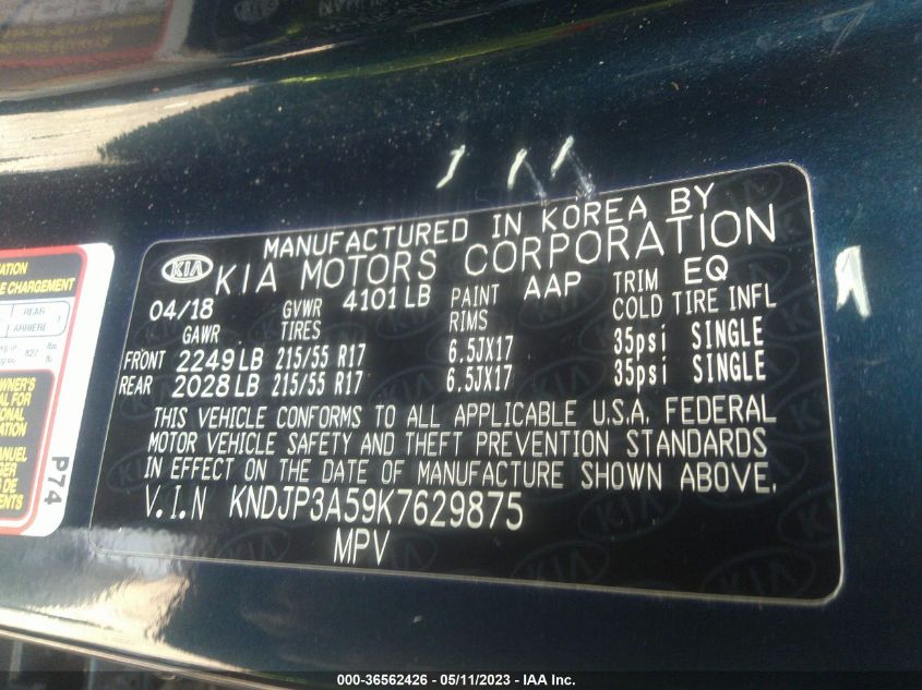 2019 KIA SOUL + - KNDJP3A59K7629875