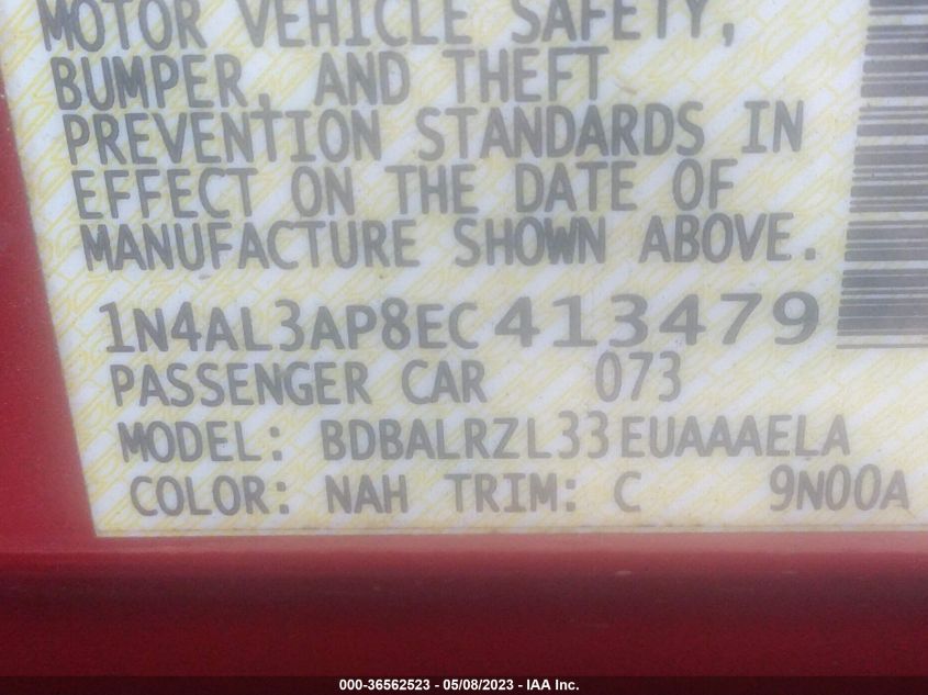2014 NISSAN ALTIMA 2.5 S - 1N4AL3AP8EC413479