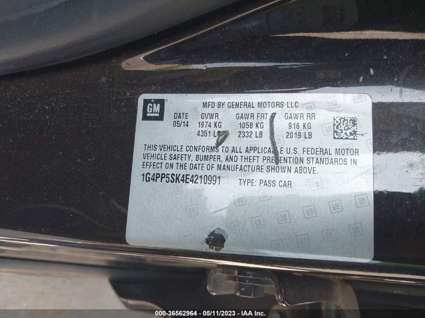 2014 BUICK VERANO - 1G4PP5SK4E4210991