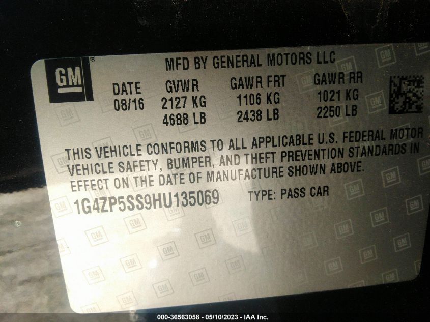 2017 BUICK LACROSSE ESSENCE - 1G4ZP5SS9HU135069