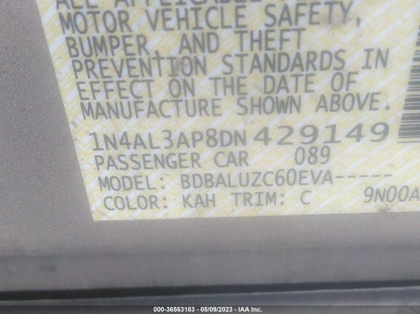 2013 NISSAN ALTIMA 2.5 SV - 1N4AL3AP8DN429149