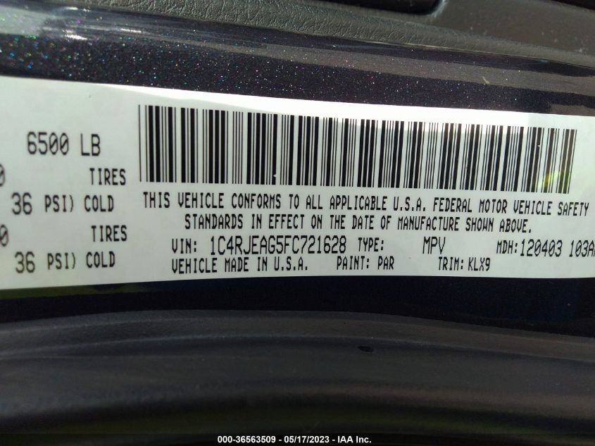 2015 JEEP GRAND CHEROKEE ALTITUDE - 1C4RJEAG5FC721628