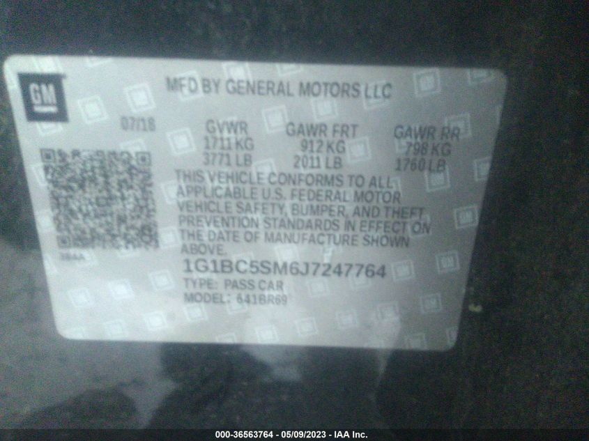 2018 CHEVROLET CRUZE LS - 1G1BC5SM6J7247764