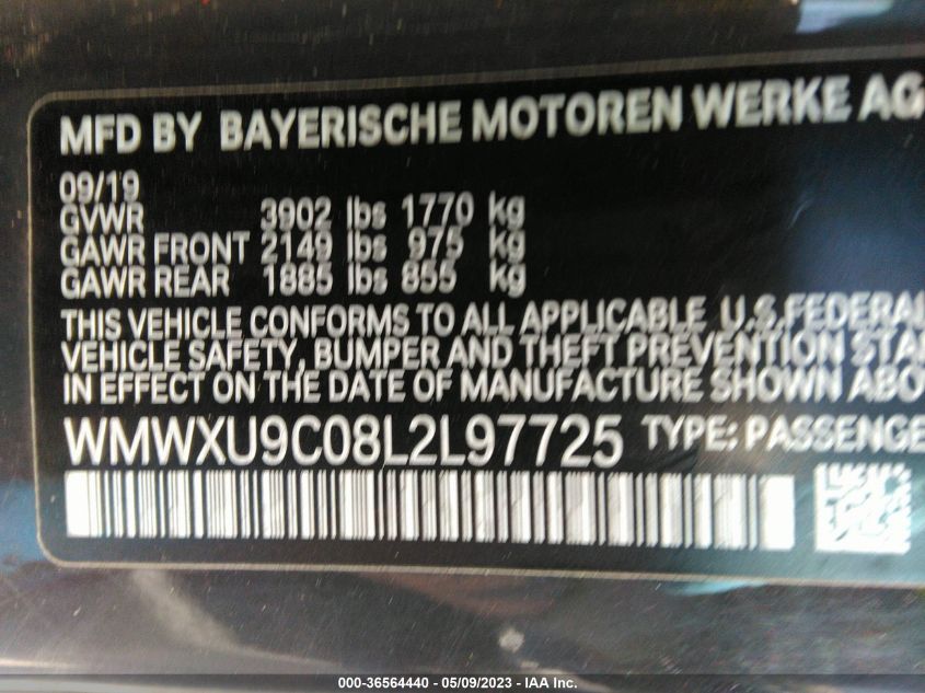 2020 MINI HARDTOP 4 DOOR COOPER S WMWXU9C08L2L97725