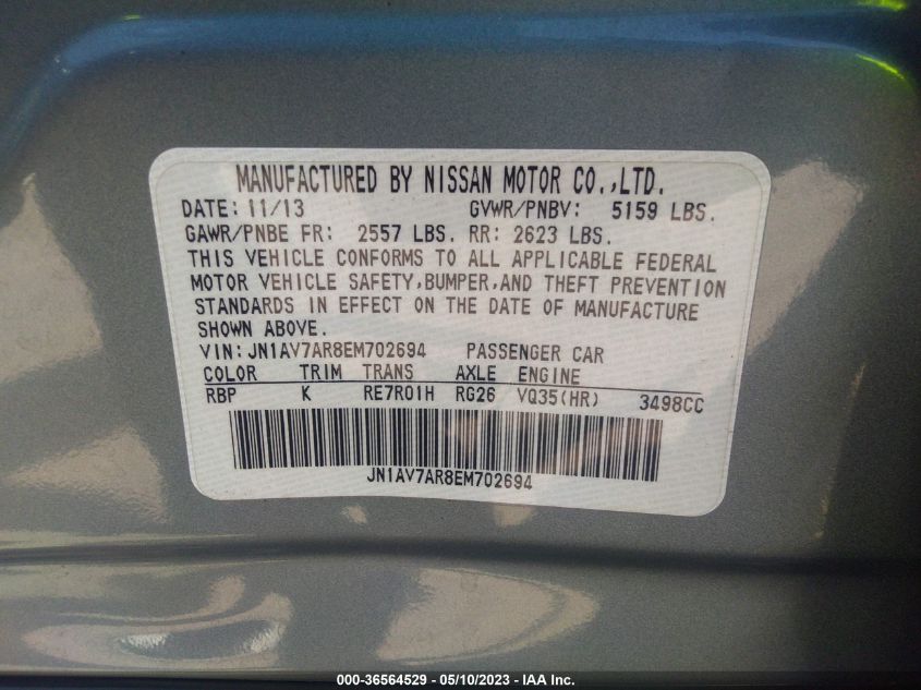 2014 INFINITI Q50 HYBRID PREMIUM - JN1AV7AR8EM702694