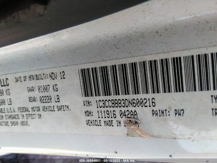 2013 CHRYSLER 200 TOURING - 1C3CCBBB3DN600216