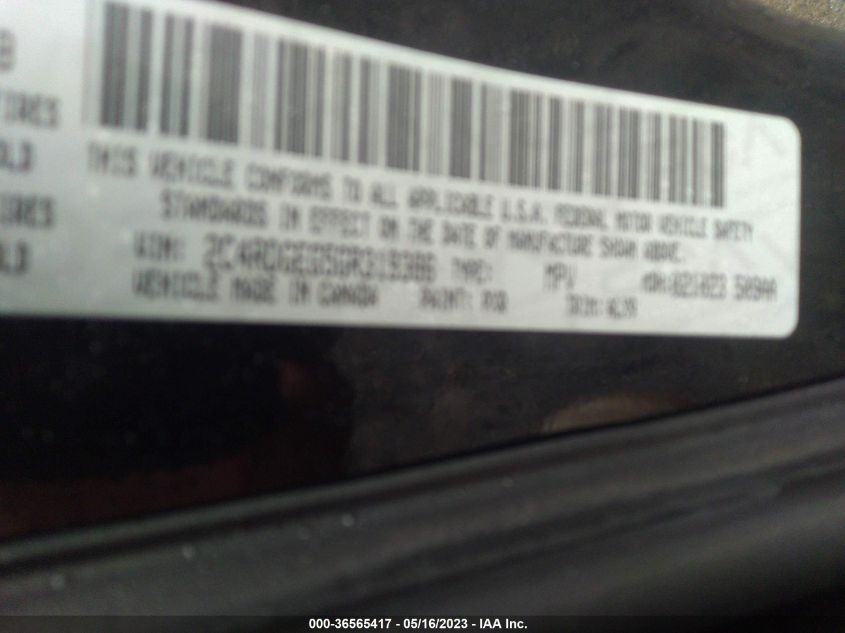 2016 DODGE GRAND CARAVAN R/T - 2C4RDGEG5GR319386