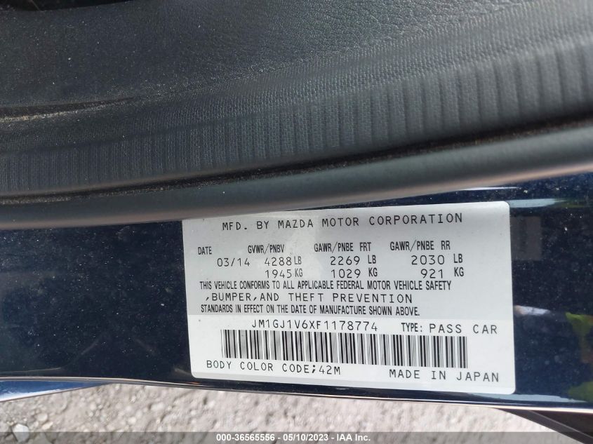 2015 MAZDA MAZDA6 I TOURING - JM1GJ1V6XF1178774