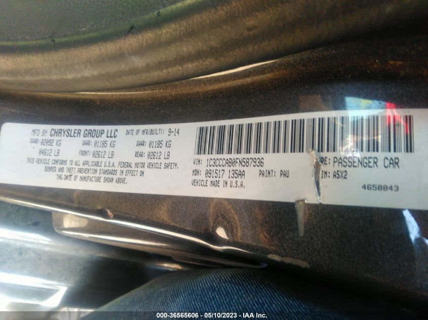2015 CHRYSLER 200 LIMITED - 1C3CCCAB0FN587936