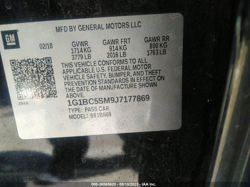 2018 CHEVROLET CRUZE LS - 1G1BC5SM9J7177869