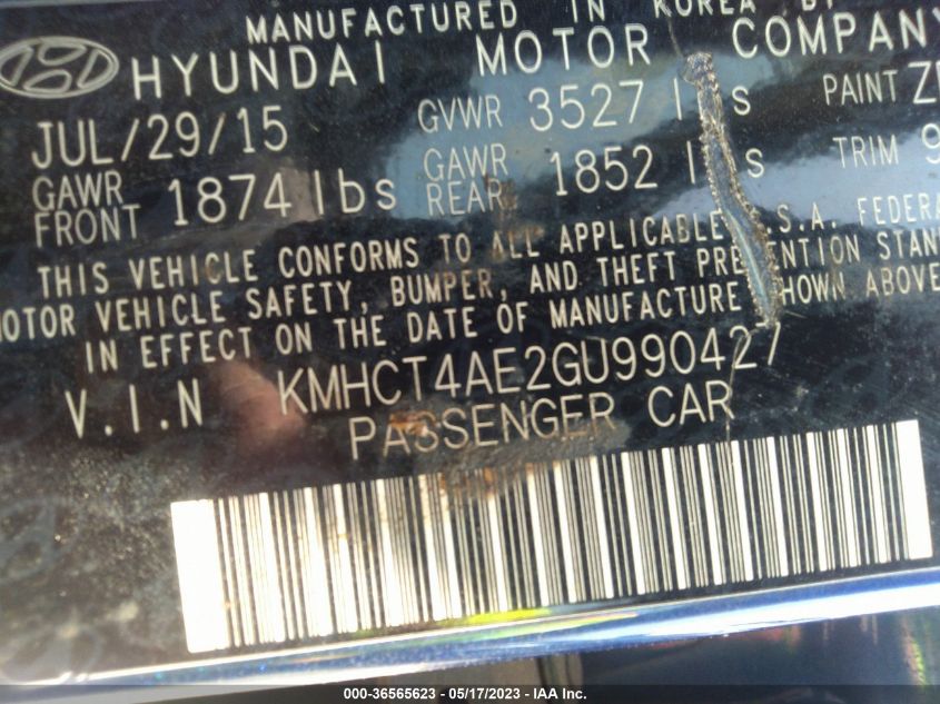2016 HYUNDAI ACCENT SE - KMHCT4AE2GU990427