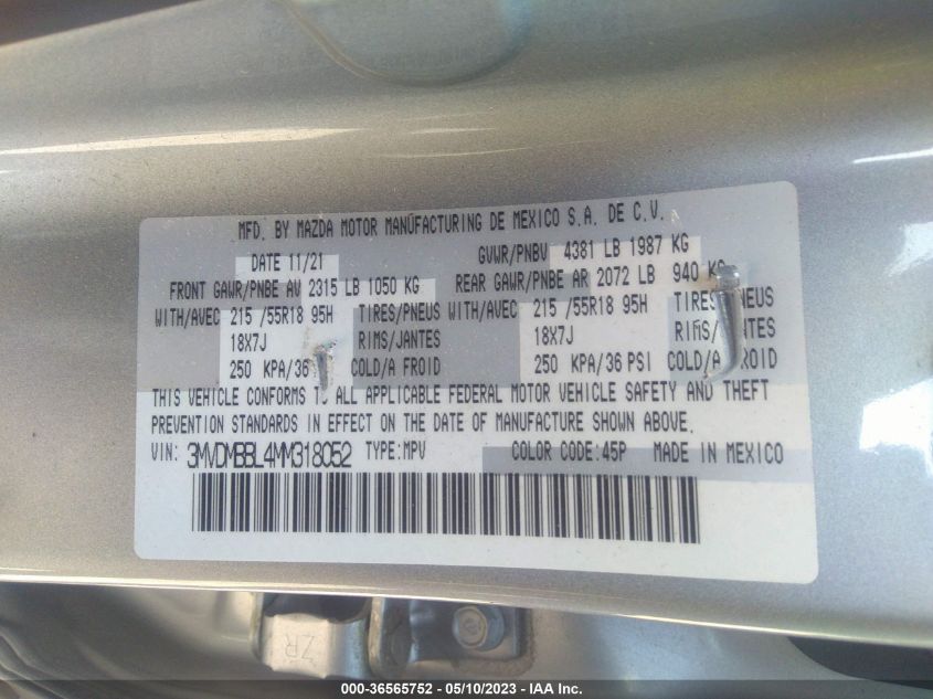 2021 MAZDA CX-30 SELECT - 3MVDMBBL4MM318052