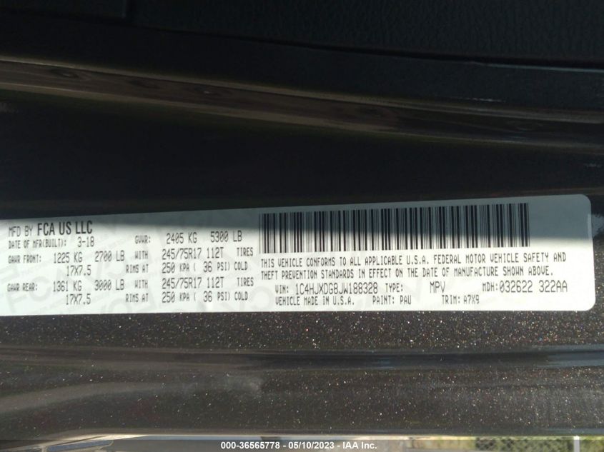 2018 JEEP WRANGLER UNLIMITED SPORT S - 1C4HJXDG8JW188328