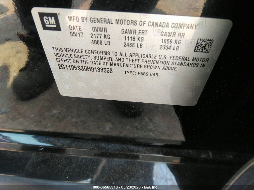 2017 CHEVROLET IMPALA LT - 2G1105S39H9188553