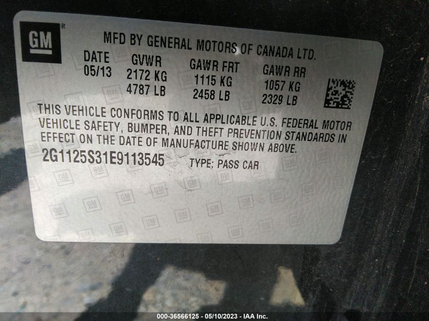 2014 CHEVROLET IMPALA LT - 2G1125S31E9113545