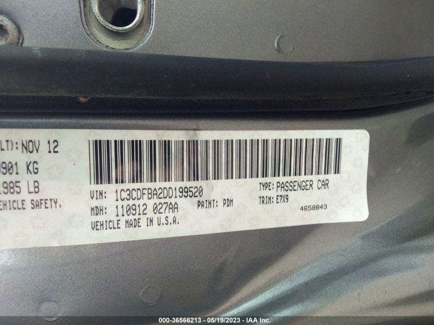 2013 DODGE DART SXT - 1C3CDFBA2DD199520