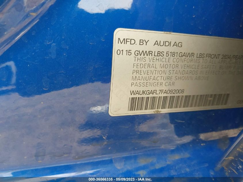 2015 AUDI S4 PRESTIGE - WAUKGAFL7FA092008