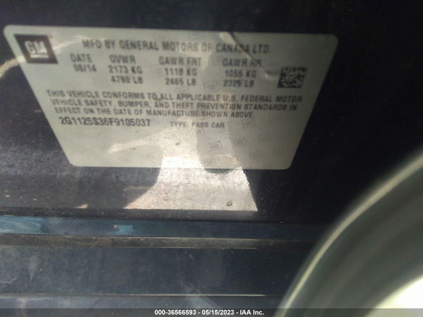 2015 CHEVROLET IMPALA LT - 2G1125S36F9105037