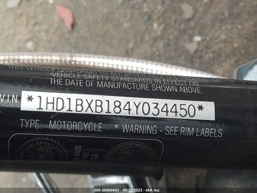 2004 HARLEY-DAVIDSON FLSTFI - 1HD1BXB184Y034450