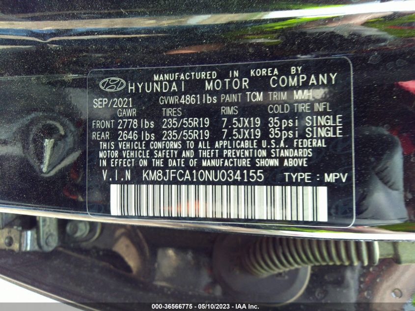 2022 HYUNDAI TUCSON HYBRID SEL CONVENIENCE - KM8JFCA10NU034155