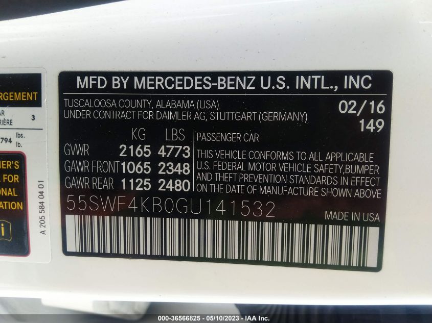 2016 MERCEDES-BENZ C-CLASS C 300 - 55SWF4KB0GU141532