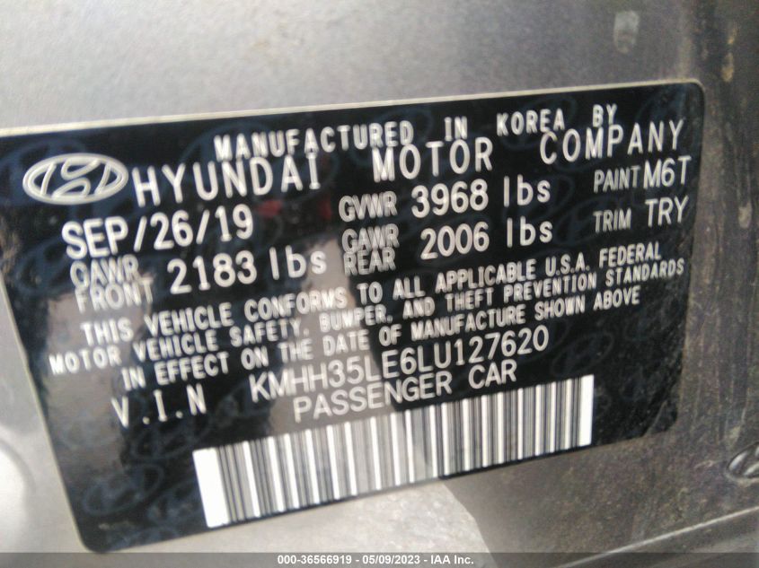 2020 HYUNDAI ELANTRA GT - KMHH35LE6LU127620