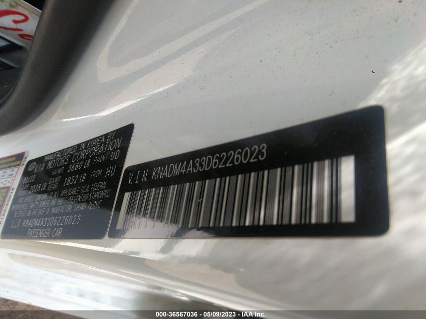 2013 KIA RIO LX - KNADM4A33D6226023