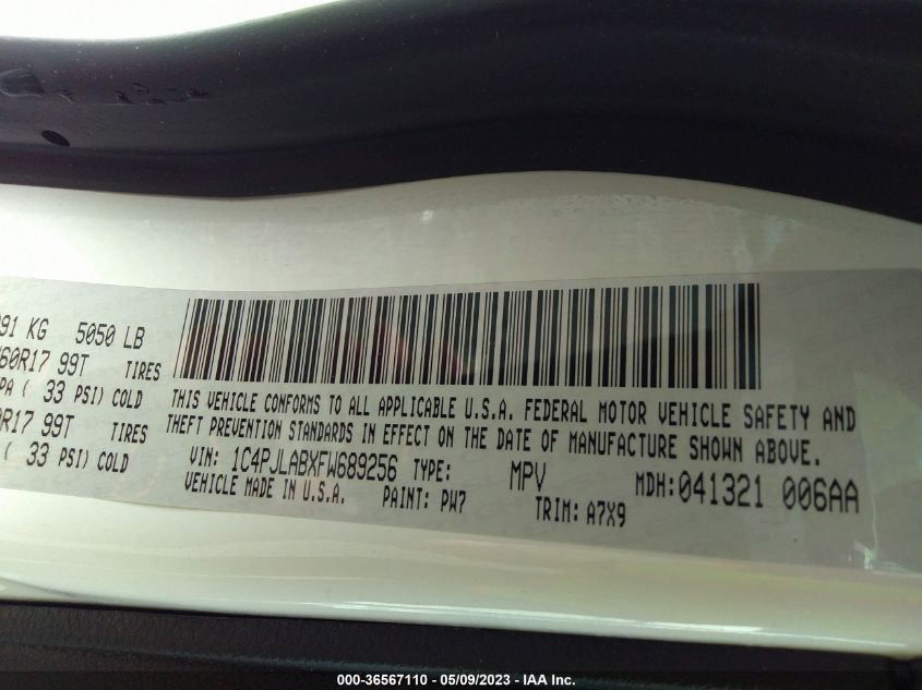 2015 JEEP CHEROKEE SPORT - 1C4PJLABXFW689256