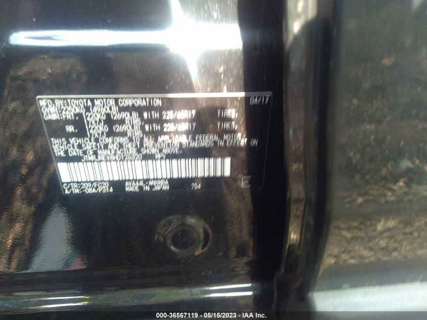 2017 TOYOTA RAV4 HYBRID XLE/LE PLUS - JTMRJREV8HD126320