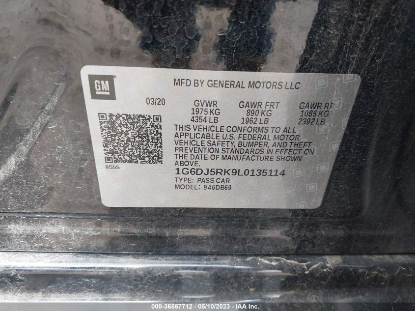 2020 CADILLAC CT4 LUXURY 1G6DJ5RK9L0135114