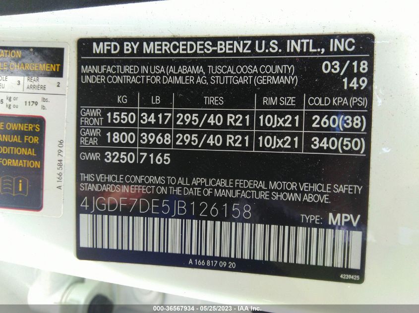 2018 MERCEDES-BENZ GLS GLS 550 - 4JGDF7DE5JB126158