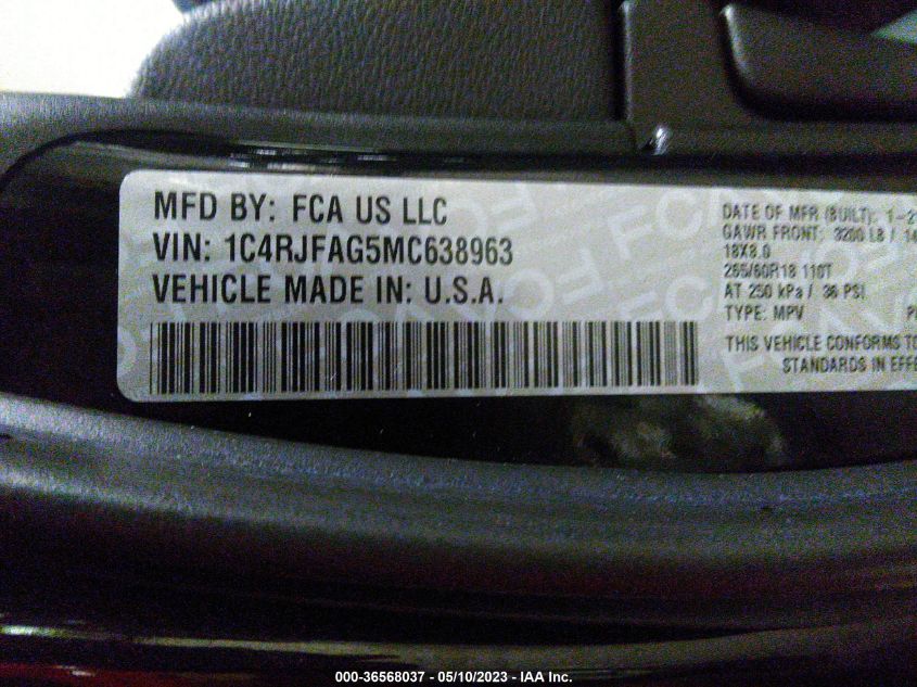 2021 JEEP GRAND CHEROKEE LAREDO E - 1C4RJFAG5MC638963