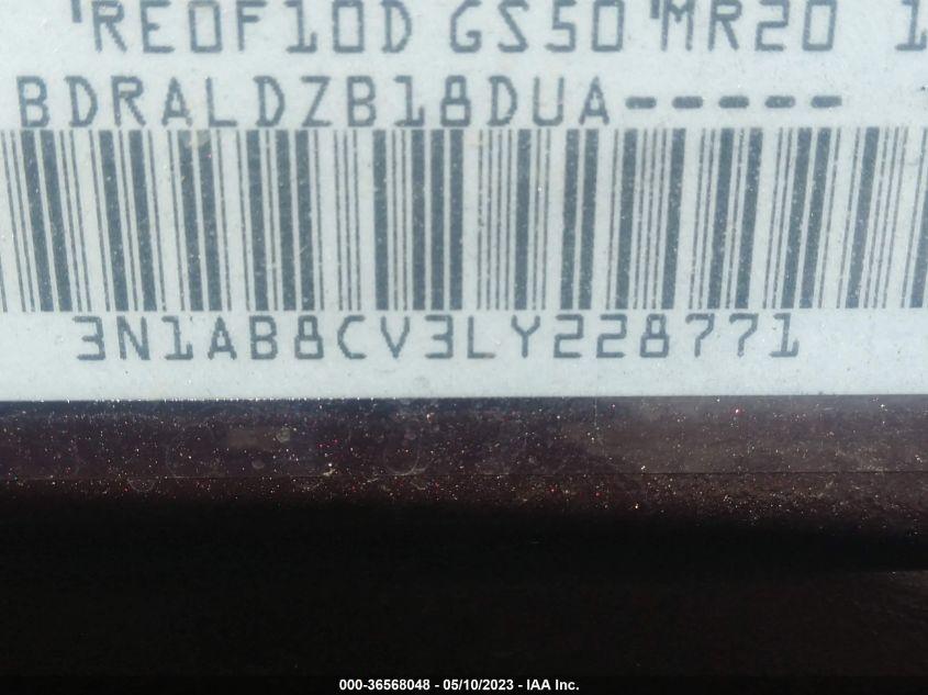 2020 NISSAN SENTRA SV - 3N1AB8CV3LY228771
