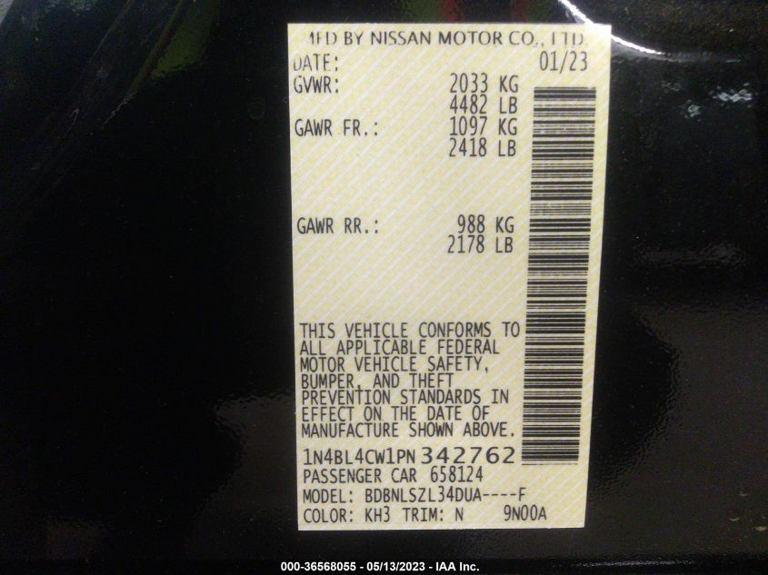 2023 NISSAN ALTIMA 2.5 SR - 1N4BL4CW1PN342762