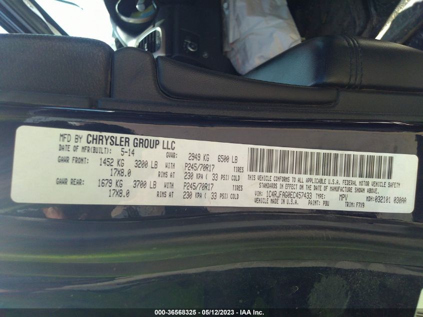 2014 JEEP GRAND CHEROKEE LAREDO - 1C4RJFAG0EC457433