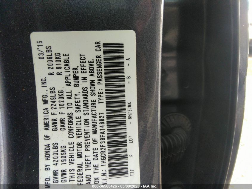 2015 HONDA ACCORD SEDAN LX - 1HGCR2F38FA148627