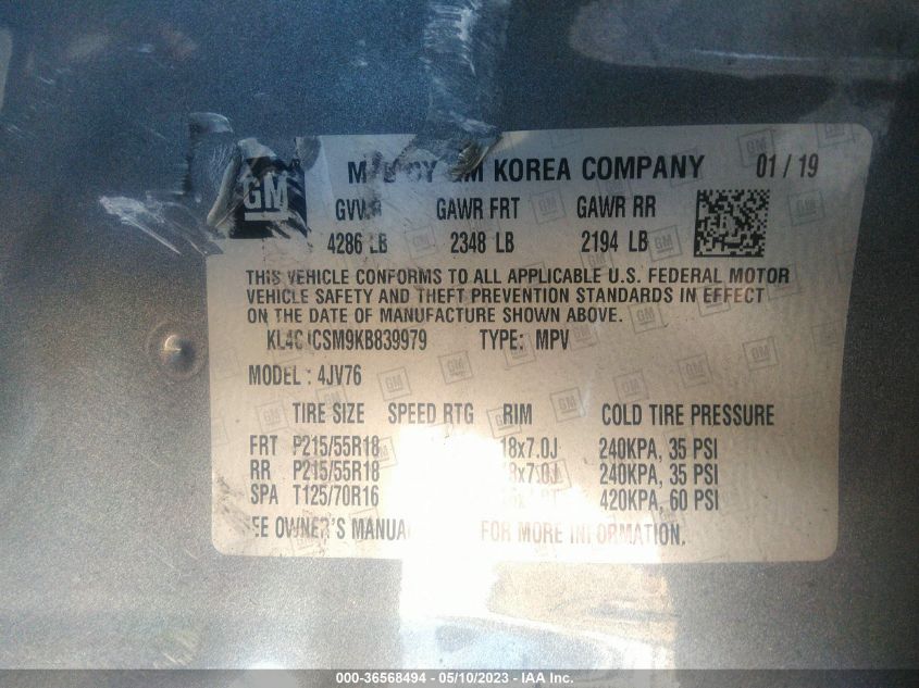 2019 BUICK ENCORE ESSENCE - KL4CJCSM9KB839979