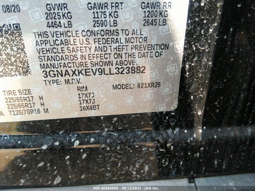 2020 CHEVROLET EQUINOX LT - 3GNAXKEV9LL323882