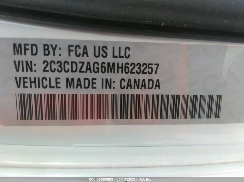 2021 DODGE CHALLENGER SXT - 2C3CDZAG6MH623257