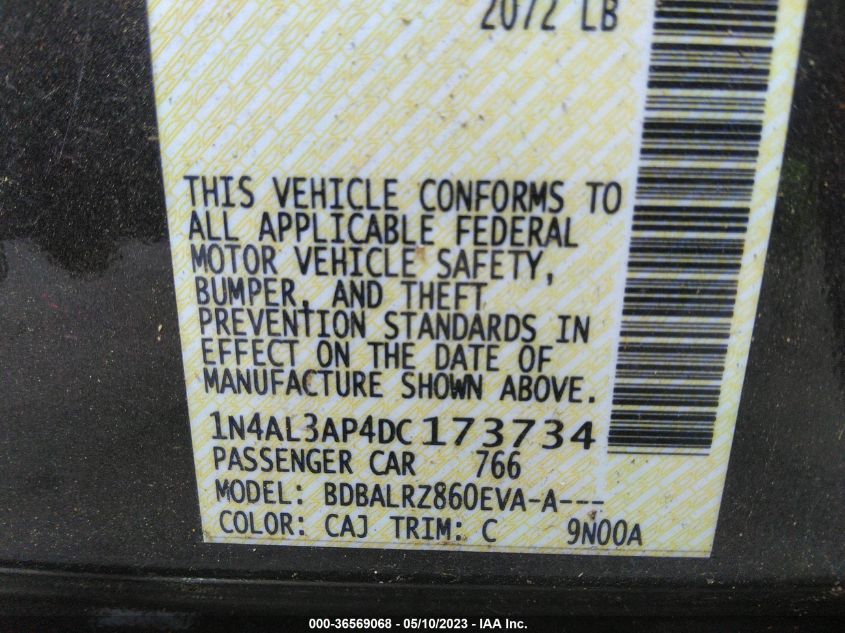 2013 NISSAN ALTIMA 2.5 S - 1N4AL3AP4DC173734