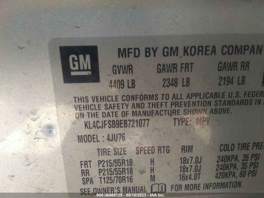 2014 BUICK ENCORE CONVENIENCE - KL4CJFSB9EB721077