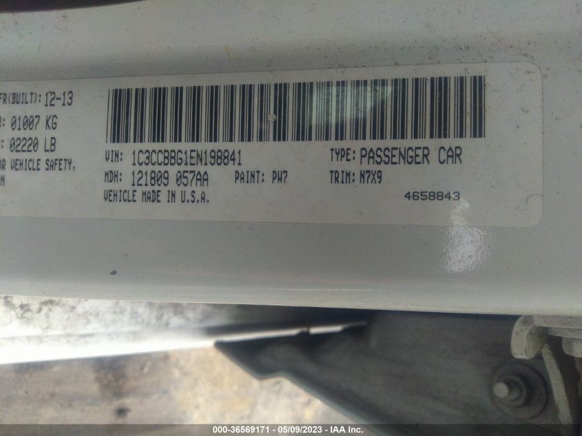 2014 CHRYSLER 200 TOURING - 1C3CCBBG1EN198841