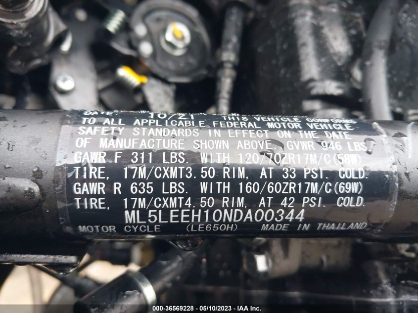 2022 KAWASAKI KLE650 F - ML5LEEH10NDA00344