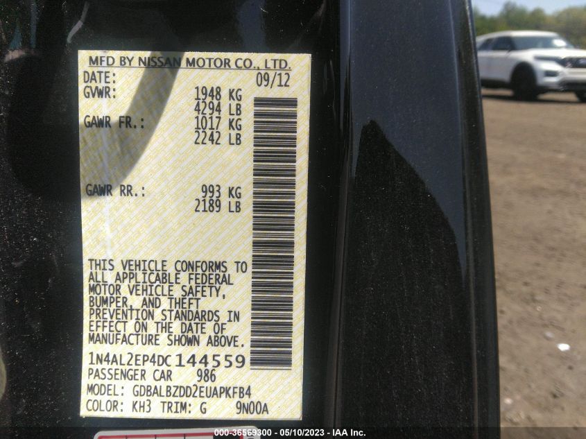 2013 NISSAN ALTIMA 2.5 S - 1N4AL2EP4DC144559