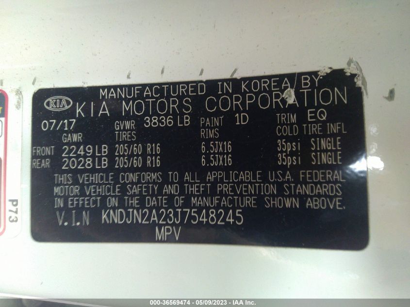 2018 KIA SOUL BASE - KNDJN2A23J7548245