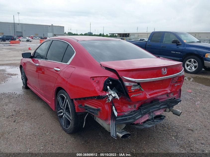 2016 HONDA ACCORD SEDAN SPORT - 1HGCR2F50GA027075