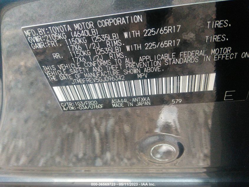 2016 TOYOTA RAV4 LE - JTMBFREV5GJ096342
