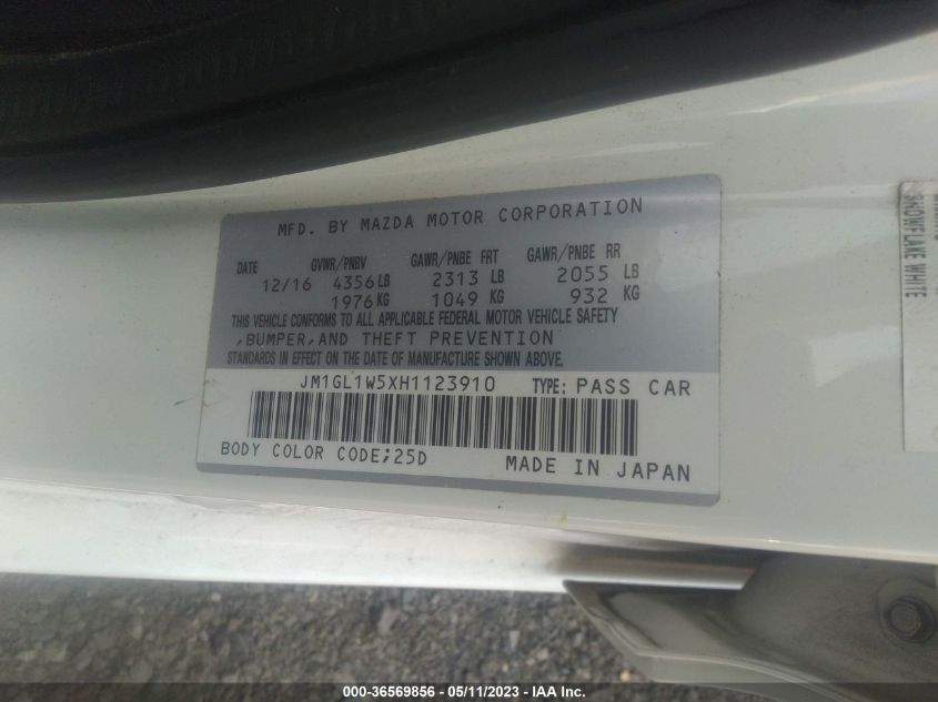 2017 MAZDA MAZDA6 GRAND TOURING - JM1GL1W5XH1123910