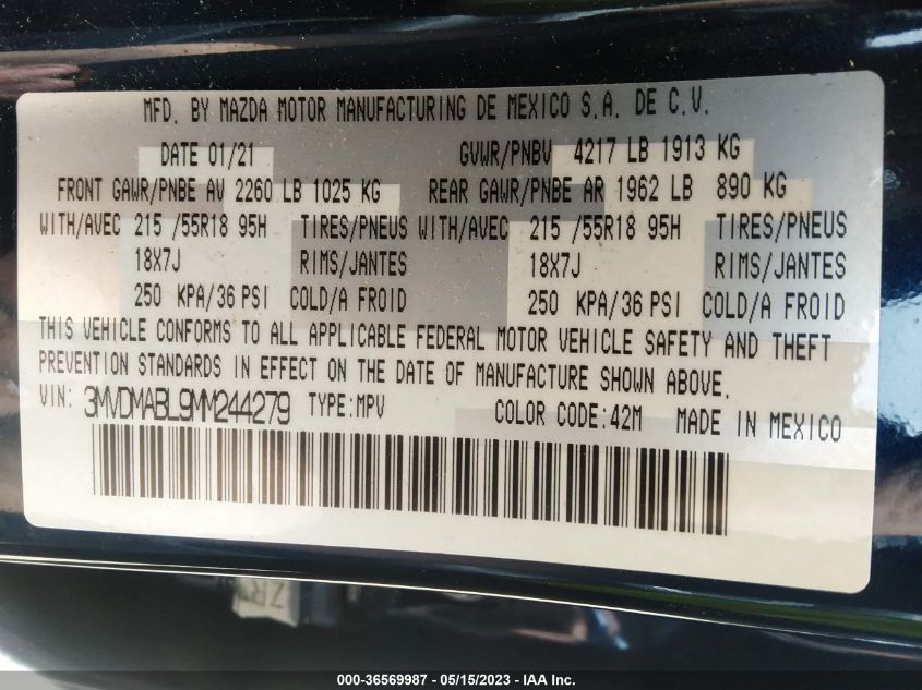 2021 MAZDA CX-30 SELECT - 3MVDMABL9MM244279